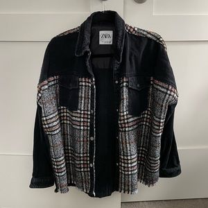 Zara Denim Jacket with Plaid